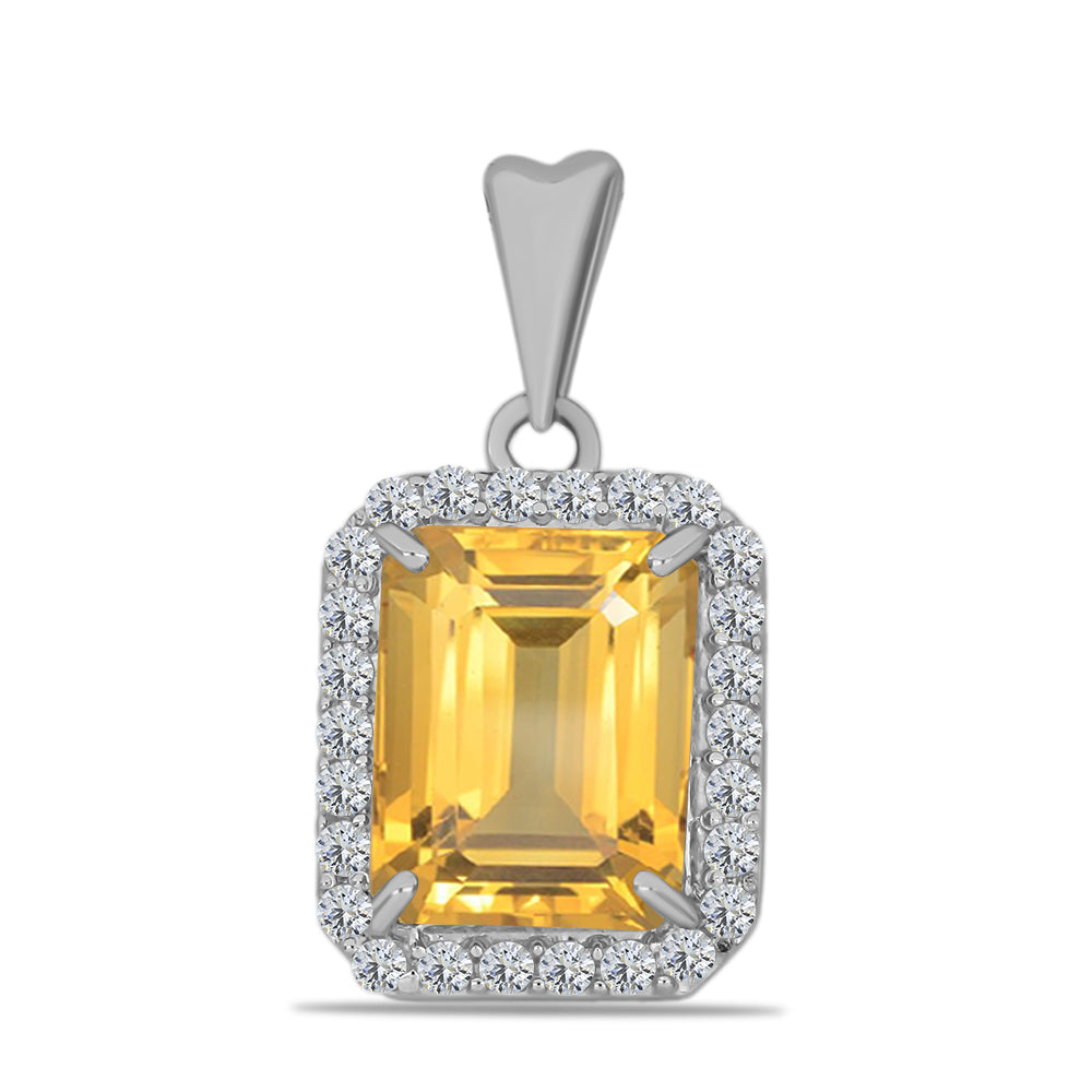 Colgante de Plata con Citrino de los Montes Urales y Topacio Blanco 1 