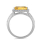 Anillo de Plata con Citrino de los Montes Urales y Topacio Blanco