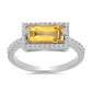 Anillo de Plata con Citrino de los Montes Urales y Topacio Blanco