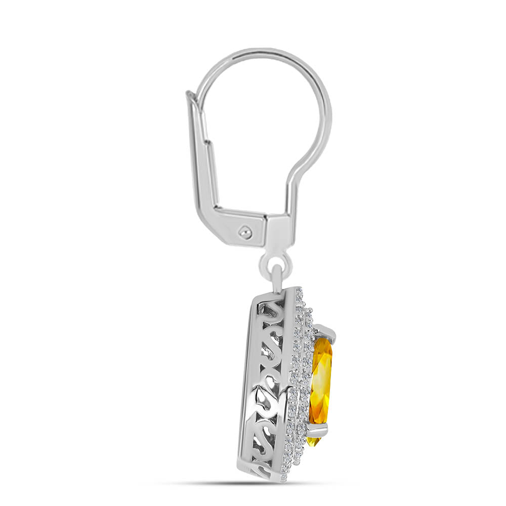 Pendientes de Plata con Citrino de los Montes Urales y Topacio Blanco 2 