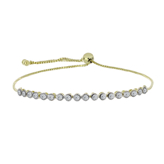 Pulsera de Plata Bañada en Oro con Diamante certificado y cultivado en laboratorio