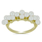 Anillo de Plata Bañada en Oro con Perla blanca de agua dulce