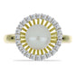 Anillo de Plata Bañada en Oro con Perla blanca de agua dulce y Topacio Blanco
