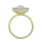 Anillo de Plata Bañada en Oro con Perla blanca de agua dulce y Topacio Blanco