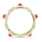 Anillo de Plata Bañada en Oro con Coral de Esponja Roja