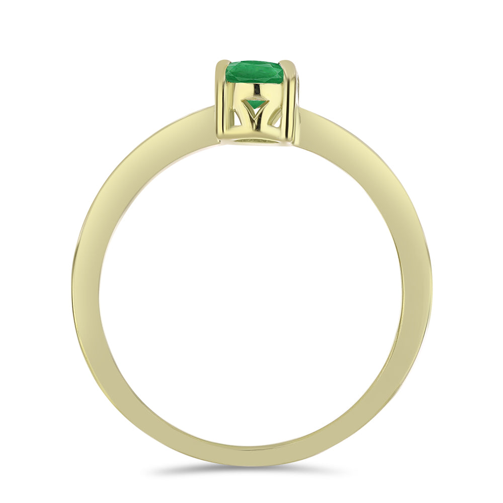 Anillo de Plata Bañada en Oro con Esmeralda de Zambia 2 