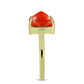 Anillo de Plata Bañada en Oro con Coral de Esponja Roja