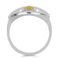 Anillo de Plata con Citrino de los Montes Urales y Topacio Blanco