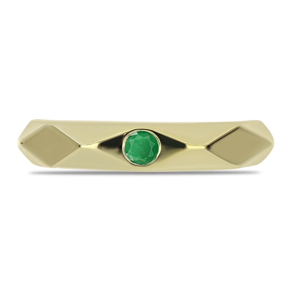 Anillo de Plata Bañada en Oro con Esmeralda de Zambia 1 