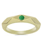 Anillo de Plata Bañada en Oro con Esmeralda de Zambia