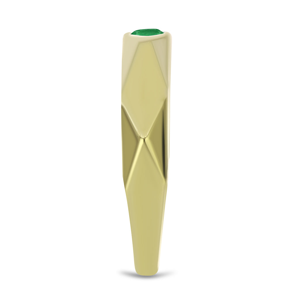 Anillo de Plata Bañada en Oro con Esmeralda de Zambia 4 