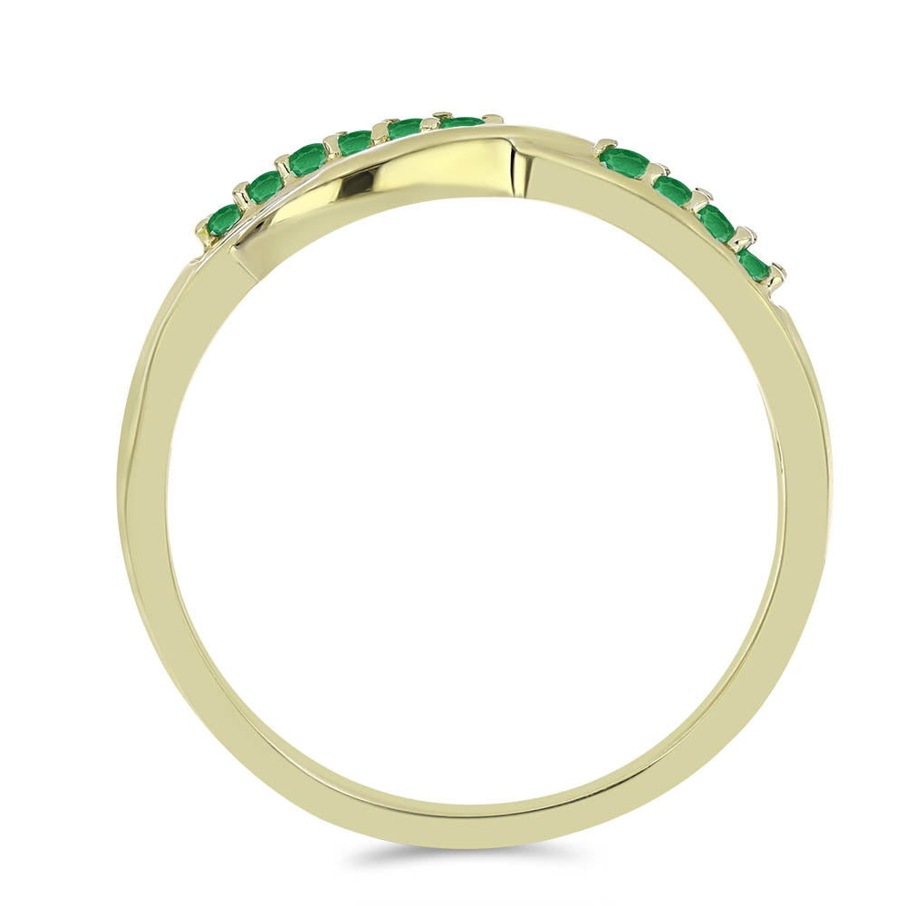 Anillo de Plata Bañada en Oro con Esmeralda de Zambia 2 