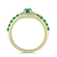 Anillo de Plata Bañada en Oro con Esmeralda de Zambia y Topacio Blanco