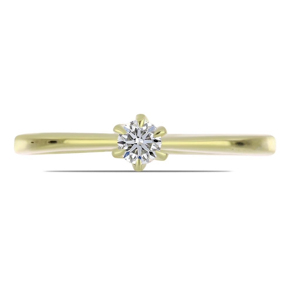 Anillo de Plata Bañada en Oro con Diamante certificado y cultivado en laboratorio 1 