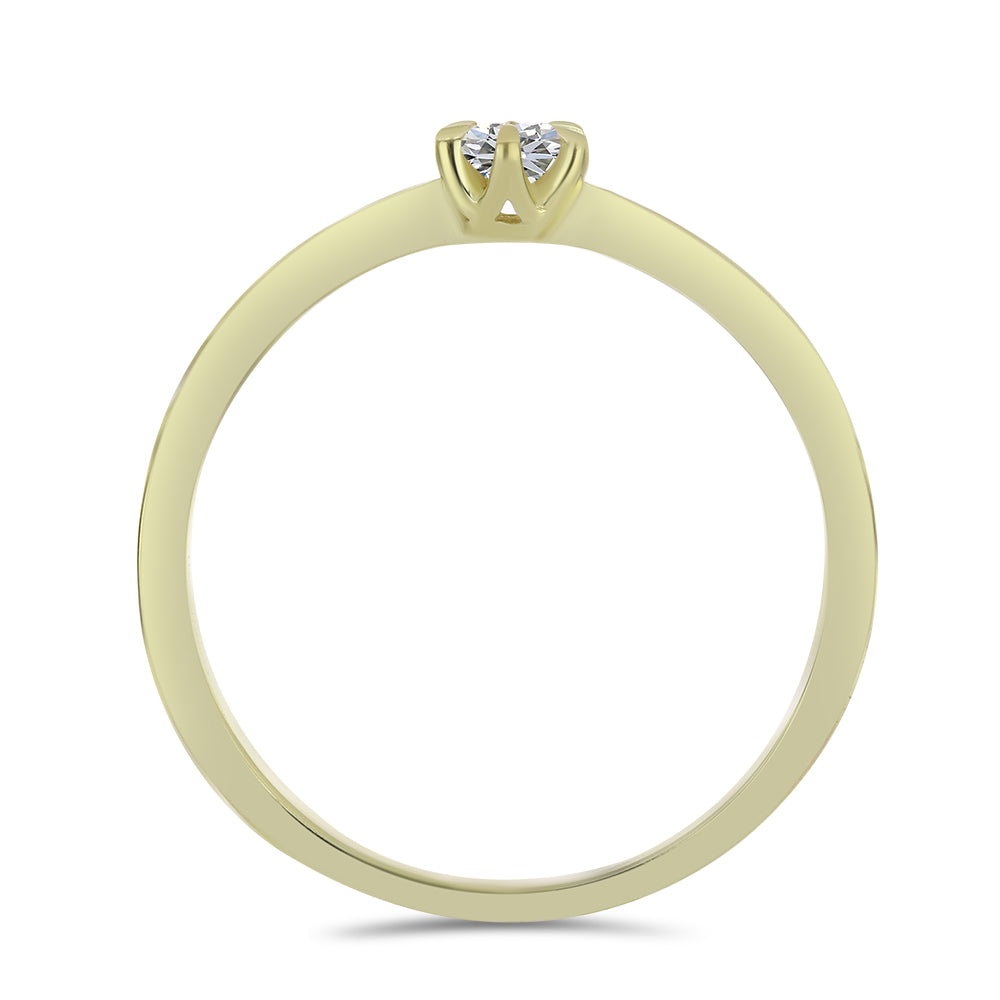 Anillo de Plata Bañada en Oro con Diamante certificado y cultivado en laboratorio 2 