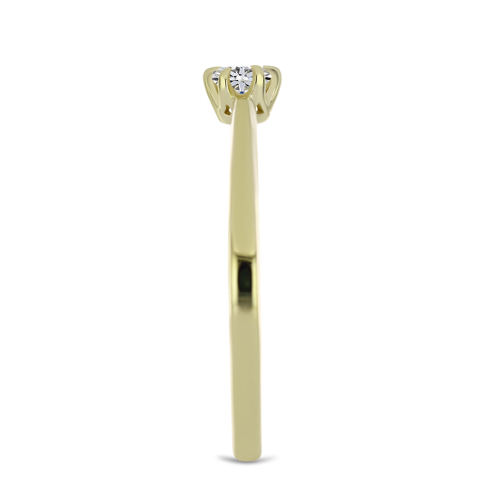 Anillo de Plata Bañada en Oro con Diamante certificado y cultivado en laboratorio 4 