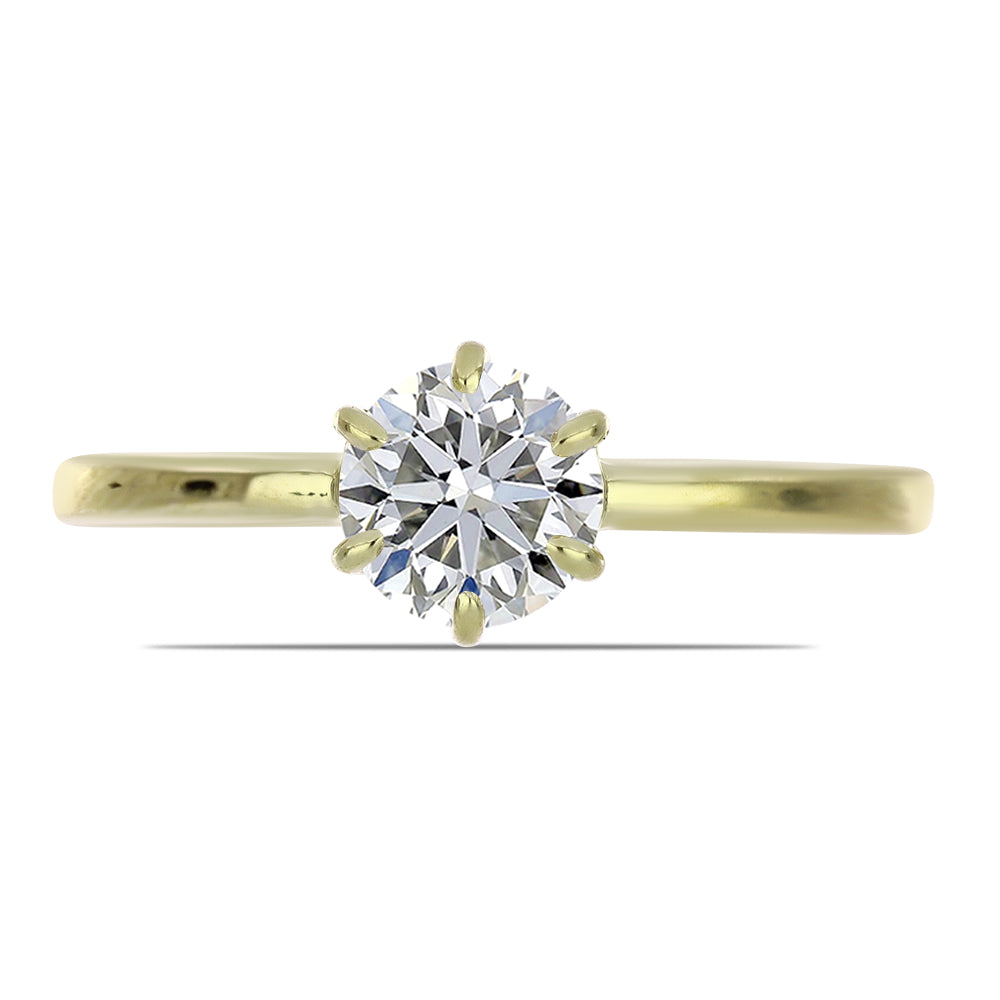 Anillo de Plata Bañada en Oro con Diamante certificado y cultivado en laboratorio