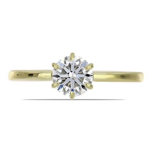 Anillo de Plata Bañada en Oro con Diamante certificado y cultivado en laboratorio