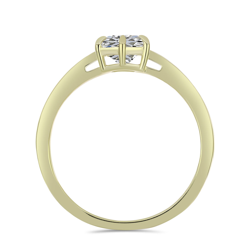 Anillo de Plata Bañada en Oro con Diamante certificado y cultivado en laboratorio