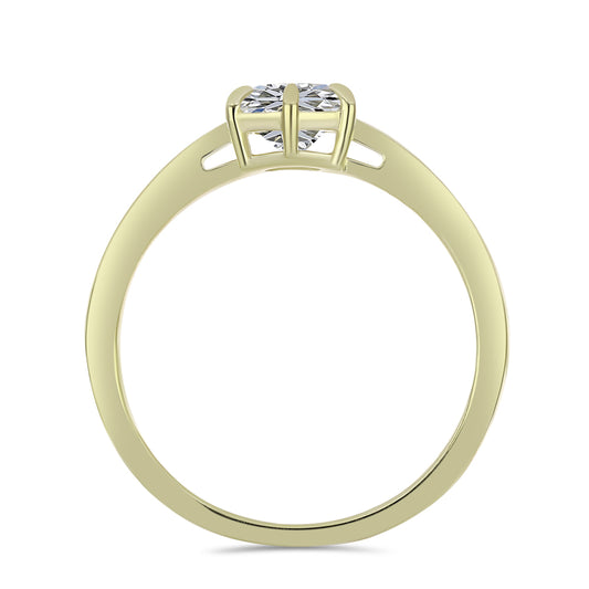 Anillo de Plata Bañada en Oro con Diamante certificado y cultivado en laboratorio