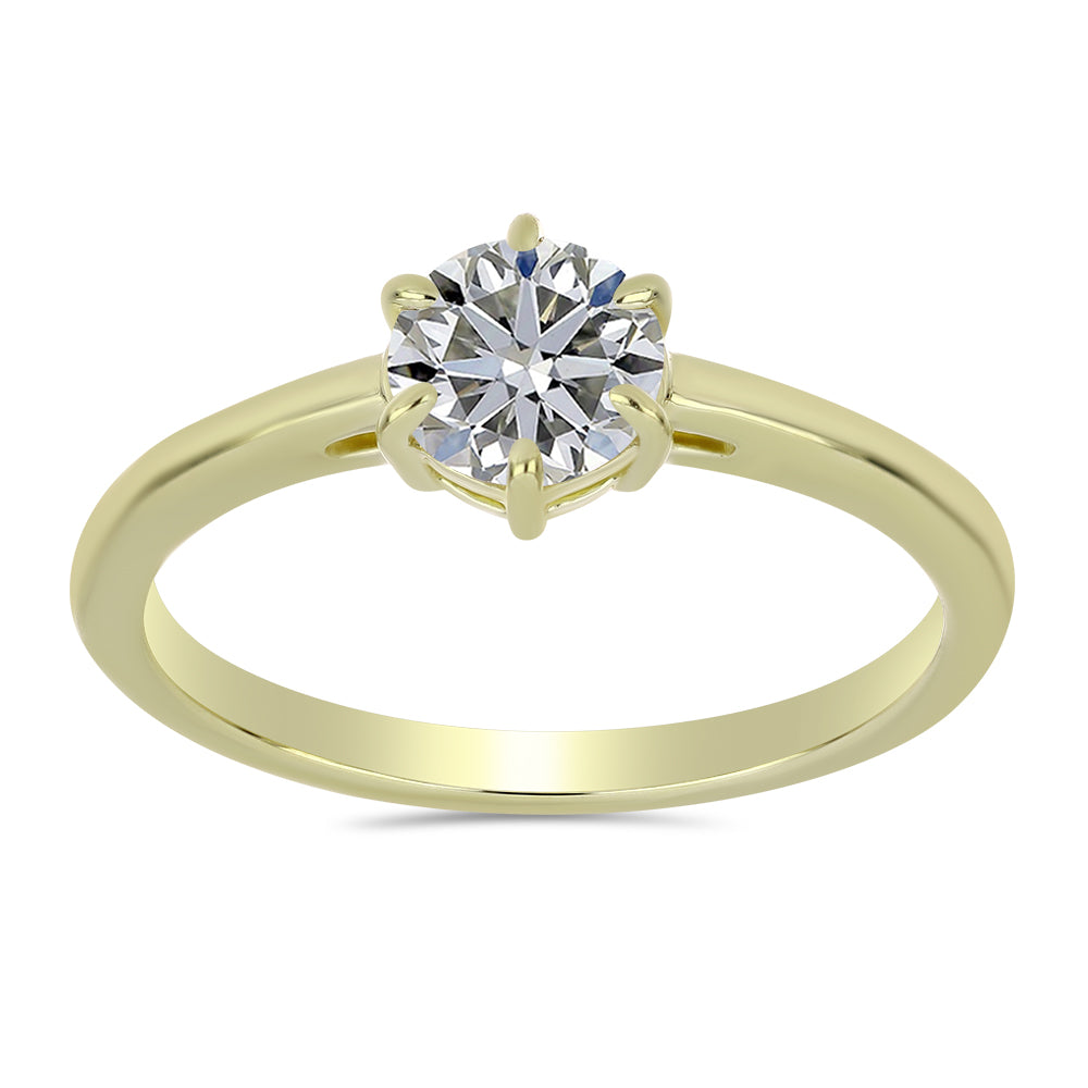 Anillo de Plata Bañada en Oro con Diamante certificado y cultivado en laboratorio