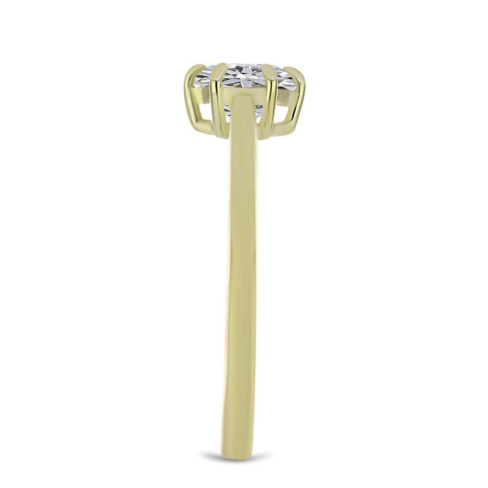 Anillo de Plata Bañada en Oro con Diamante certificado y cultivado en laboratorio 4 