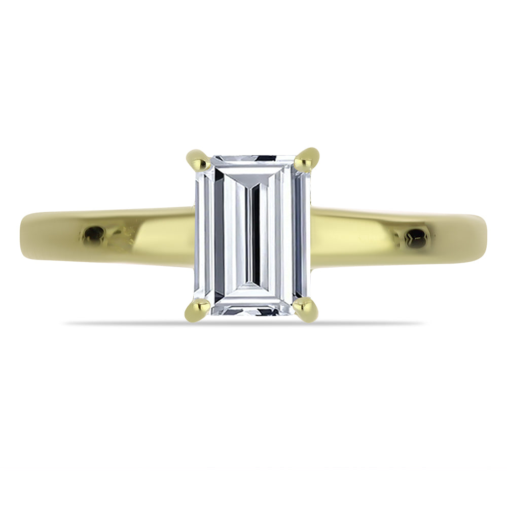 Anillo de Plata Bañada en Oro con Diamante certificado y cultivado en laboratorio 1 