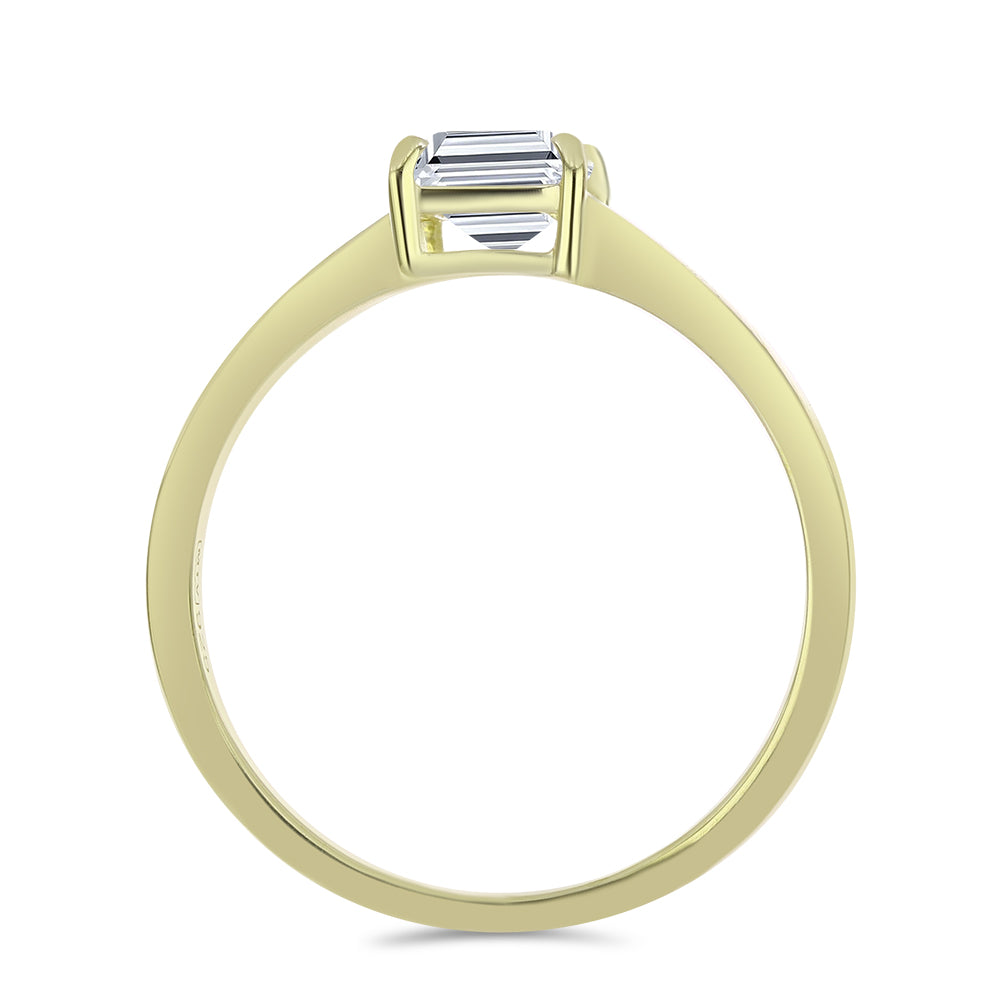 Anillo de Plata Bañada en Oro con Diamante certificado y cultivado en laboratorio 2 