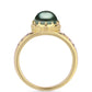 Anillo de Plata Bañada en Oro con Perla de río Tahiti verde ilusión