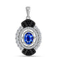 Colgante de Plata con Zafiro Azul Australiano y Topacio Blanco