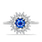 Anillo de Plata con Zafiro Azul Australiano y Topacio Blanco