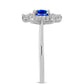 Anillo de Plata con Zafiro Azul Australiano y Topacio Blanco