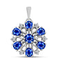 Colgante de Plata con Zafiro Azul Australiano y Topacio Blanco