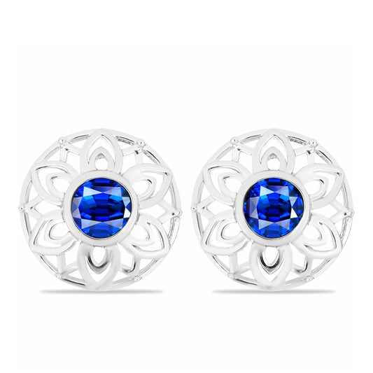Pendientes de Plata con Zafiro Azul Australiano