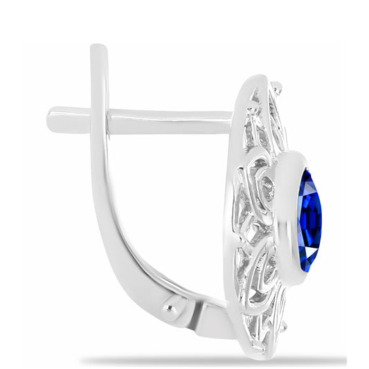 Pendientes de Plata con Zafiro Azul Australiano