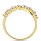 Anillo de Plata Bañada en Oro con Diamante Cognac y Topacio Blanco