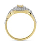 Anillo de Plata Bañada en Oro con Diamante Cognac y Topacio Blanco