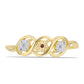 Anillo de Plata Bañada en Oro con Diamante Cognac y Topacio Blanco