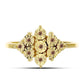 Anillo de Plata Bañada en Oro con Diamante Cognac