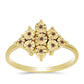 Anillo de Plata Bañada en Oro con Diamante Cognac