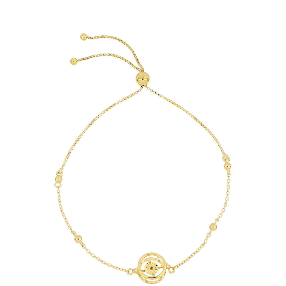 Pulsera de Plata Bañada en Oro con Diamante Cognac 1 