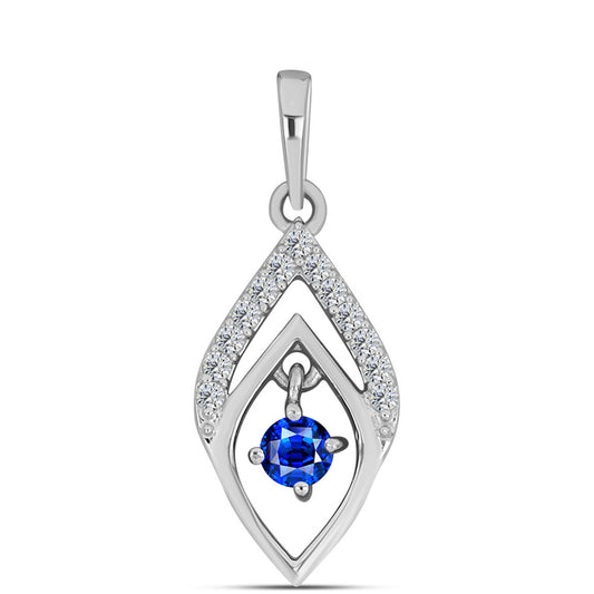 Colgante de Plata con Zafiro Azul Australiano y Topacio Blanco