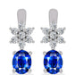 Pendientes de Plata con Zafiro Azul Australiano y Topacio Blanco