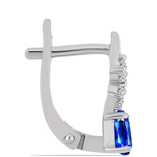 Pendientes de Plata con Zafiro Azul Australiano y Topacio Blanco
