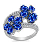 Anillo de Plata con Zafiro Azul Australiano y Topacio Blanco