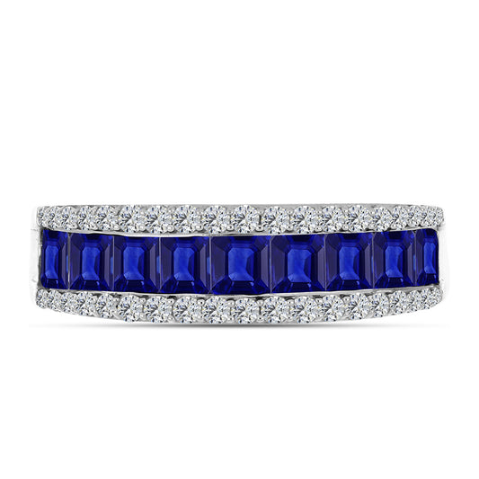 Anillo de Plata con Zafiro Azul Australiano y Topacio Blanco