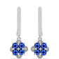 Pendientes de Plata con Zafiro Azul Australiano y Topacio Blanco