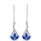 Pendientes de Plata con Zafiro Azul Australiano y Topacio Blanco