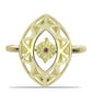 Anillo de Plata Bañada en Oro con Diamante Cognac