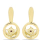 Pendientes de Plata Bañada en Oro con Diamante Cognac